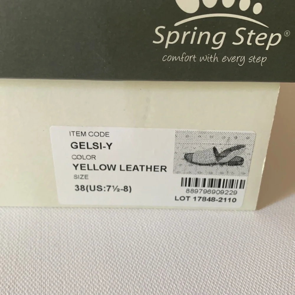 Spring Step GELSI-Y Yellow Sandals